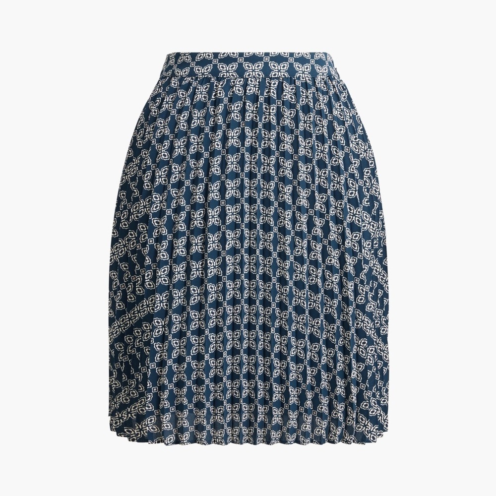J. Crew‎ Blue and White Smocked Bubble Mini Skirt
